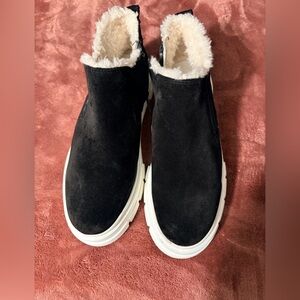 Franco Sarto Black Suede Winter Boots